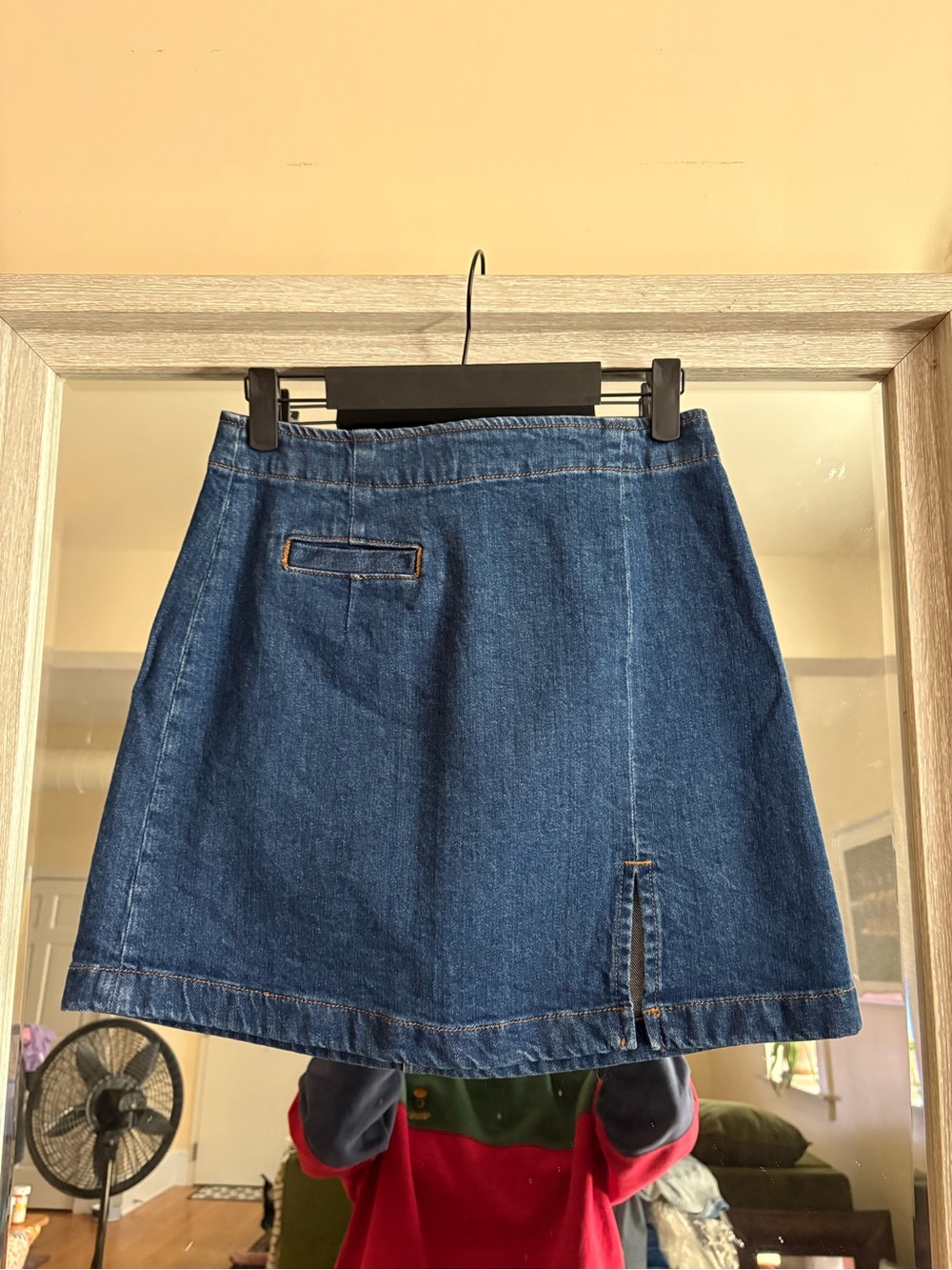 Reformation Denim Mini Skirt W/Slit 26